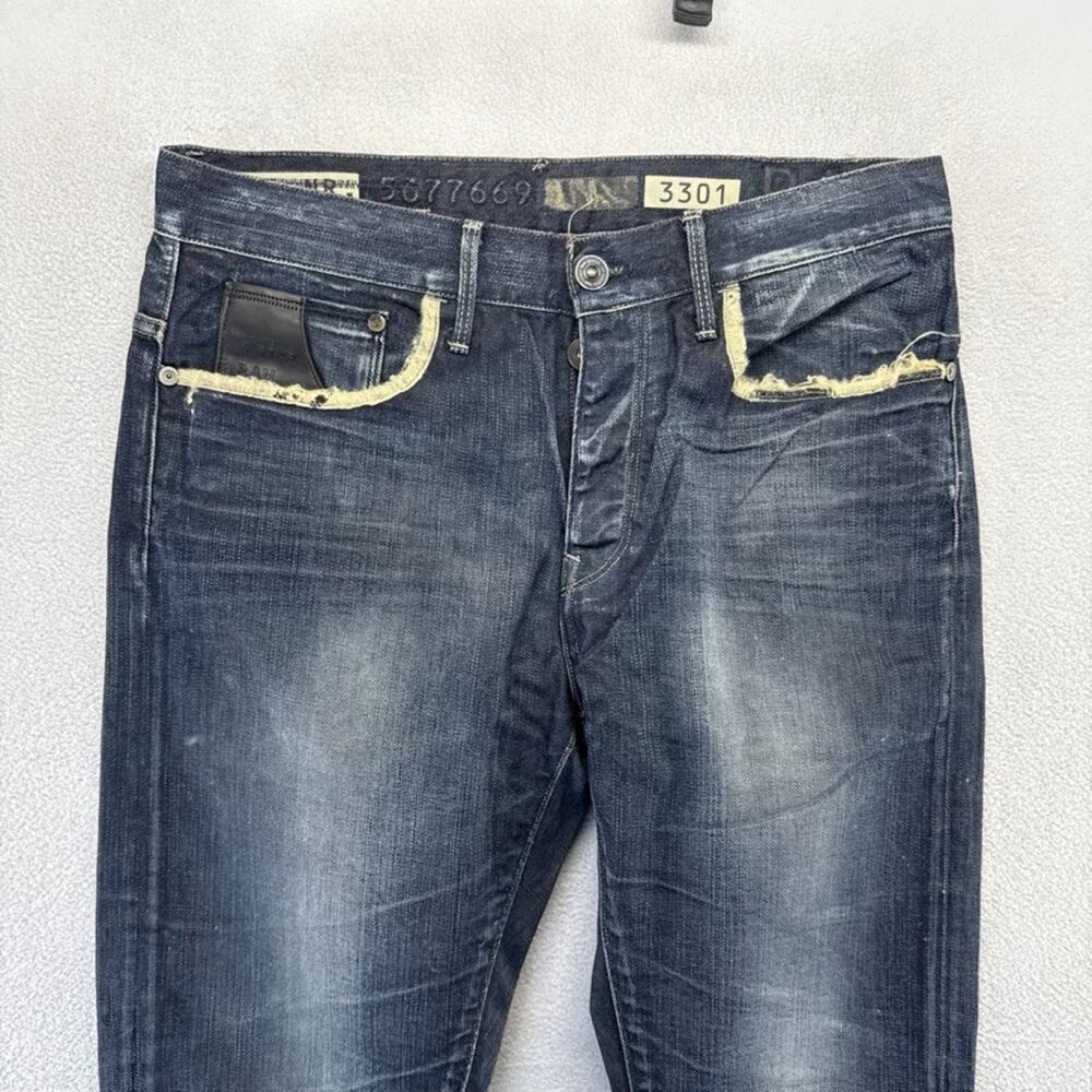 G Star Raw Jeans Men's 33x34 fits 32x34 Blue Dark Stable Slim Vintage y2k Faded - Picture 2 of 10